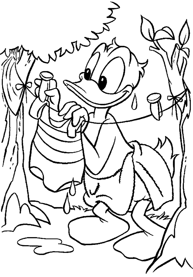 Раскраска: Дональд Дак (мультфильмы) #30205 - Бесплатные раскраски для печати