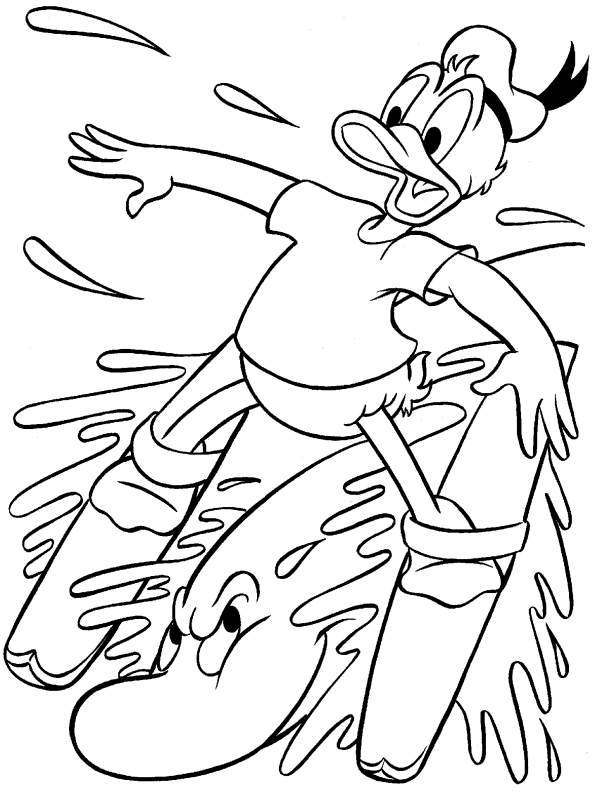 Раскраска: Дональд Дак (мультфильмы) #30238 - Бесплатные раскраски для печати