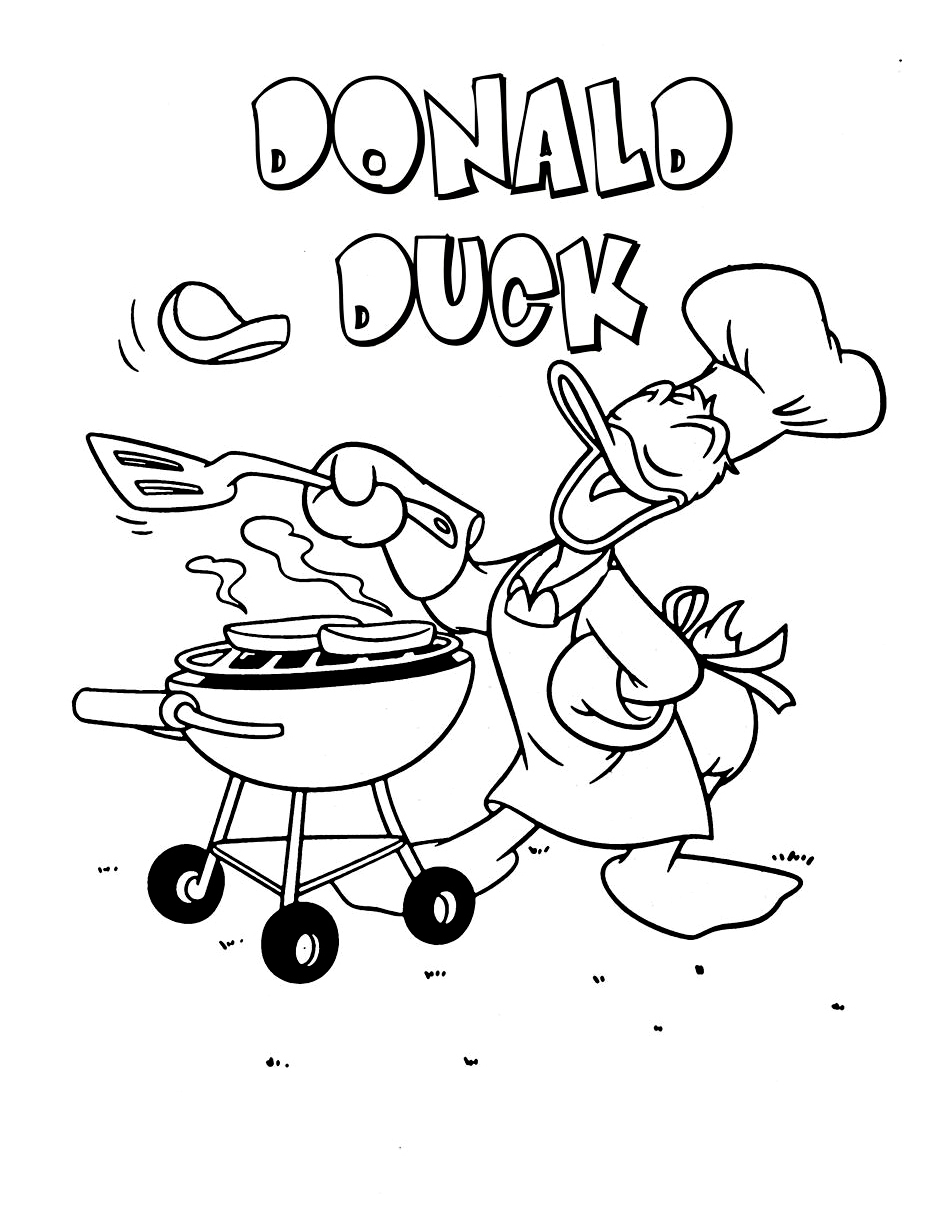 Раскраска: Дональд Дак (мультфильмы) #30282 - Бесплатные раскраски для печати