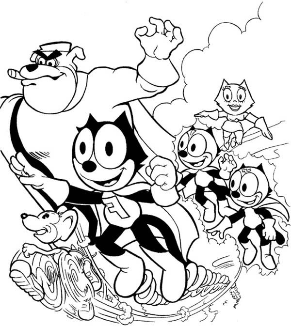 Раскраска: Кот феликс (мультфильмы) #47894 - Бесплатные раскраски для печати