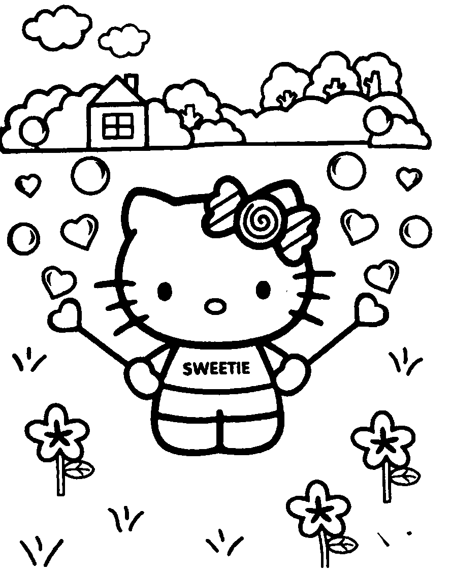 Раскраска: Привет котенок (мультфильмы) #36792 - Бесплатные раскраски для печати