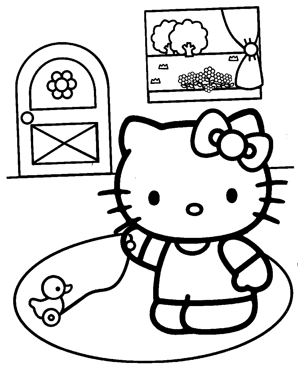 Раскраска: Привет котенок (мультфильмы) #36937 - Бесплатные раскраски для печати