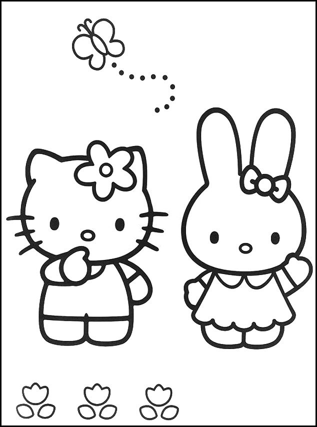 Раскраска: Привет котенок (мультфильмы) #37035 - Бесплатные раскраски для печати