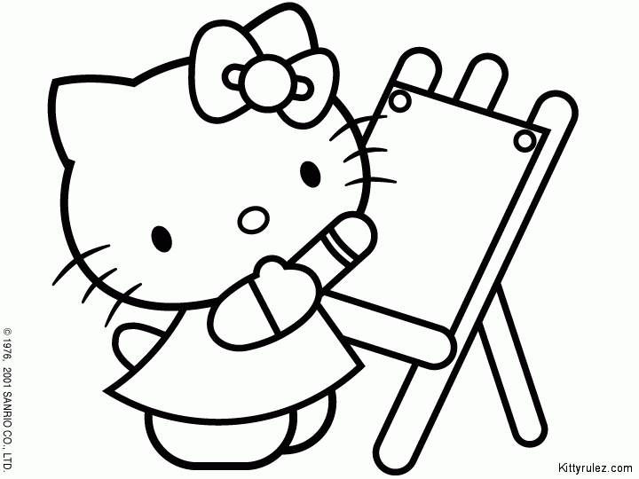 Раскраска: Привет котенок (мультфильмы) #37094 - Бесплатные раскраски для печати