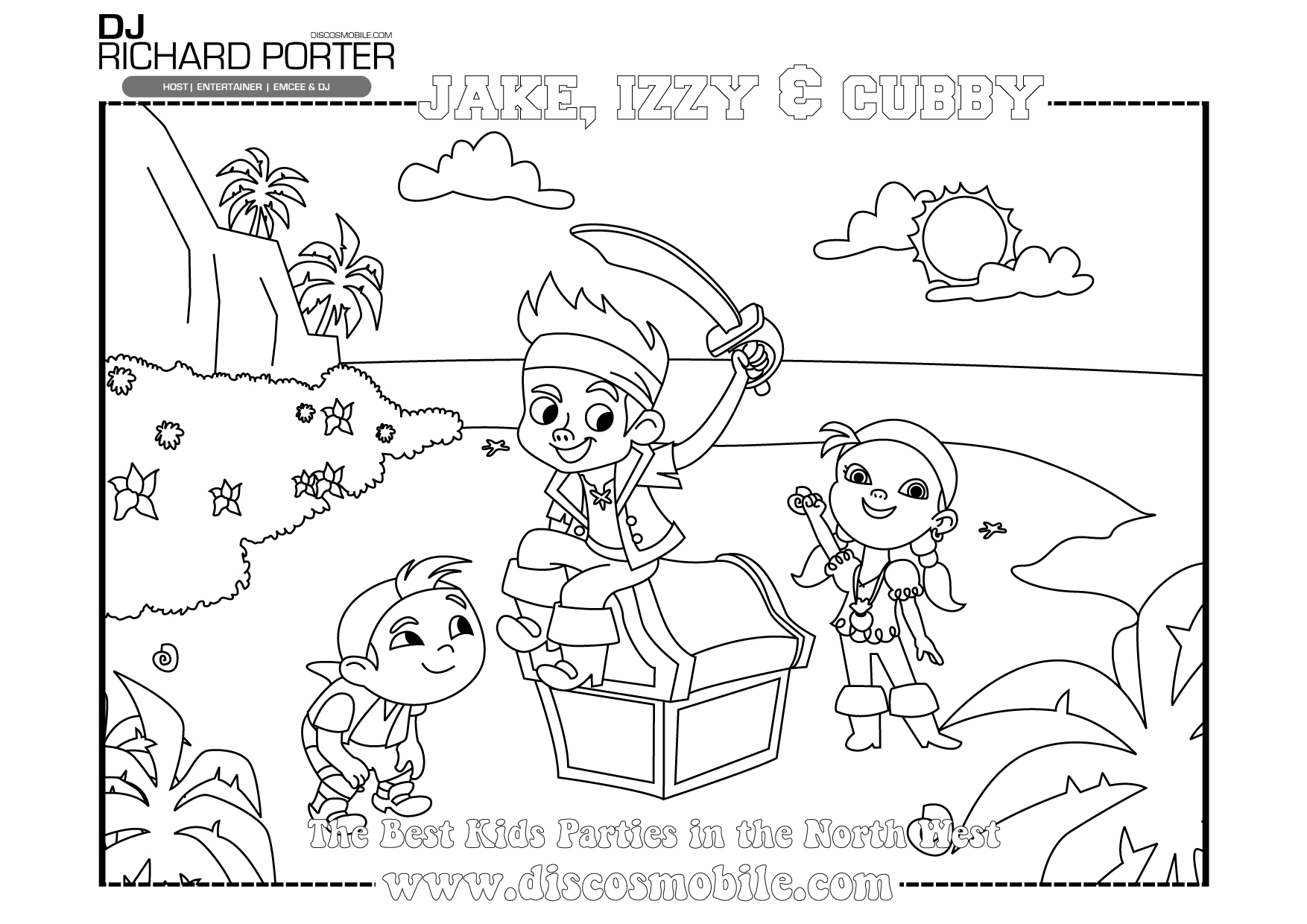 Раскраска: Джейк и Пираты Воображаемой Страны (мультфильмы) #42513 - Бесплатные раскраски для печати