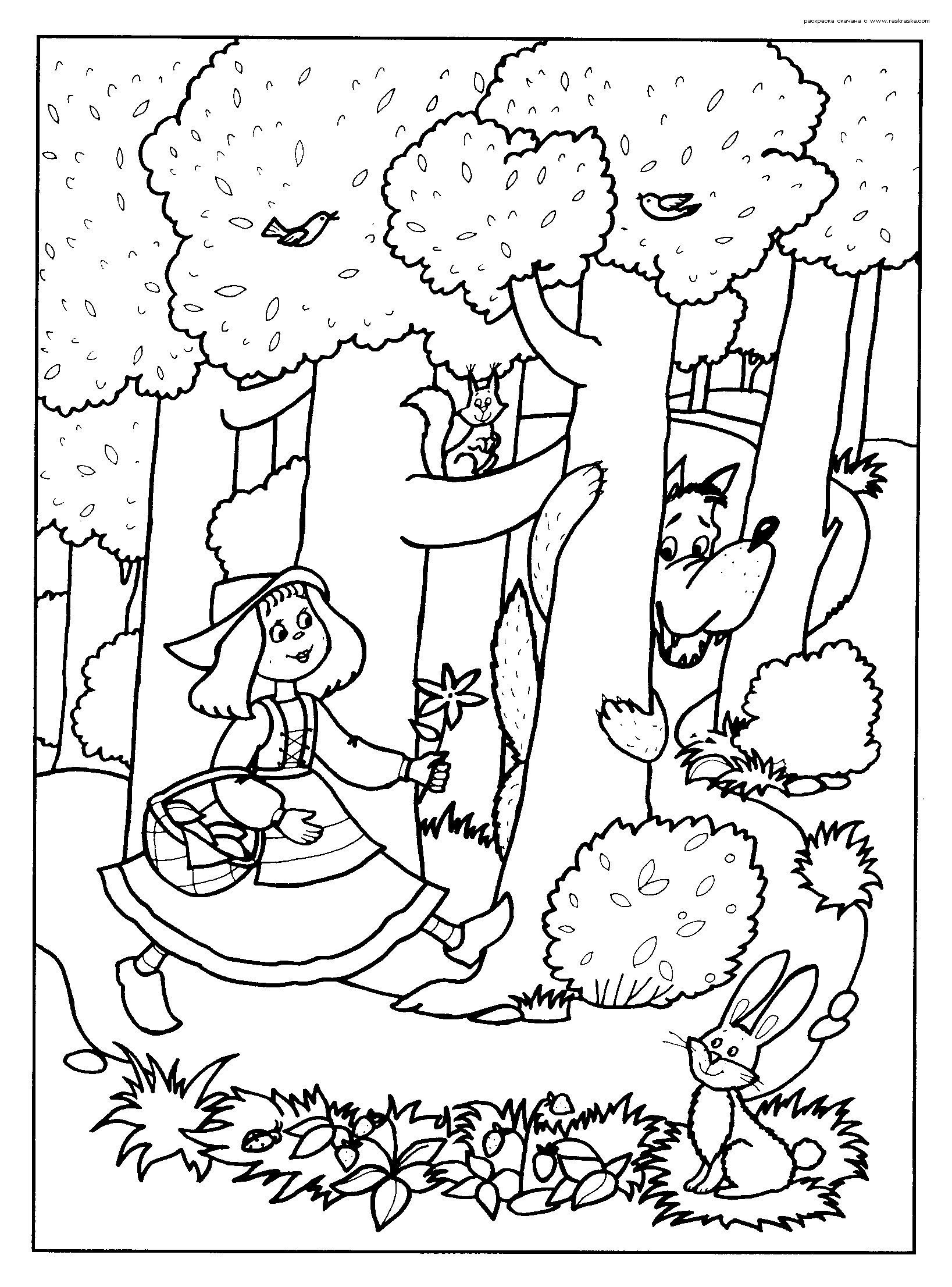 Раскраска: Красная Шапочка (мультфильмы) #49302 - Бесплатные раскраски для печати