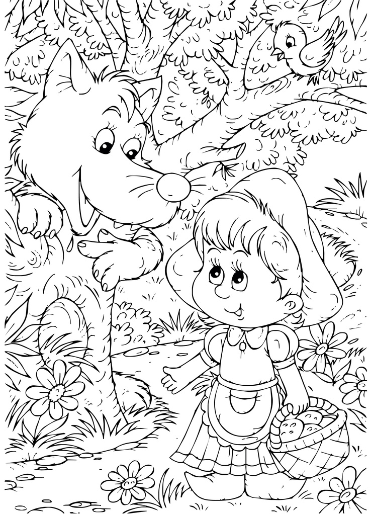 Раскраска: Красная Шапочка (мультфильмы) #49369 - Бесплатные раскраски для печати