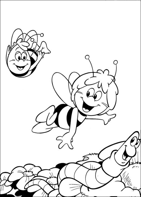 Раскраска: Майя пчела (мультфильмы) #28332 - Бесплатные раскраски для печати