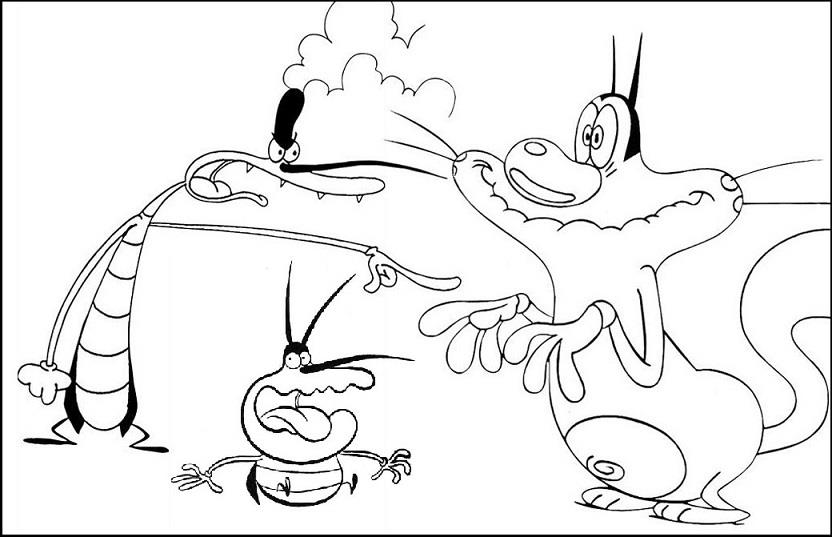 Раскраска: Огги и Каффардс (мультфильмы) #37873 - Бесплатные раскраски для печати