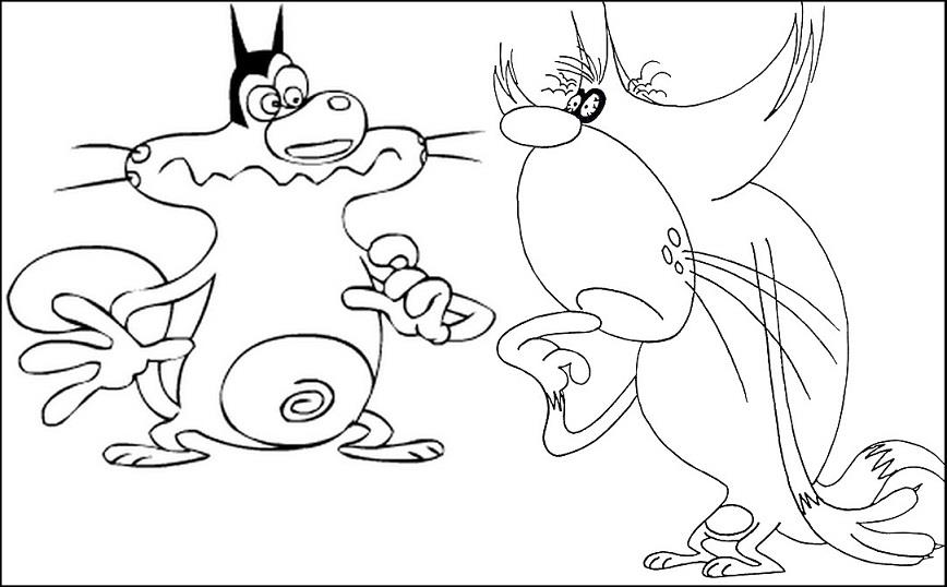 Раскраска: Огги и Каффардс (мультфильмы) #37933 - Бесплатные раскраски для печати