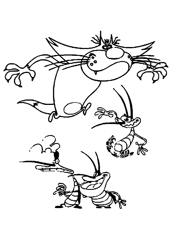 Раскраска: Огги и Каффардс (мультфильмы) #38006 - Бесплатные раскраски для печати