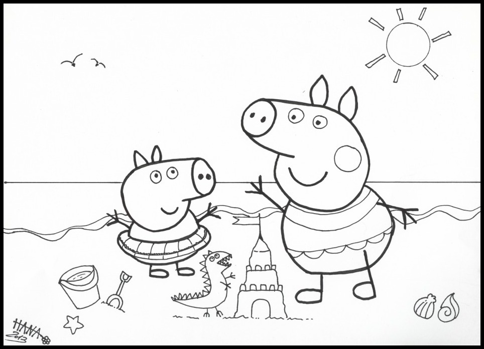 Раскраска: Свинка Пеппа (мультфильмы) #43932 - Бесплатные раскраски для печати