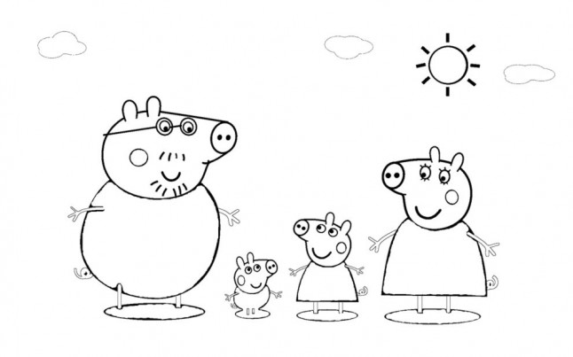 Раскраска: Свинка Пеппа (мультфильмы) #44100 - Бесплатные раскраски для печати