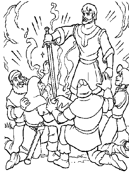 Раскраска: Экскалибур, волшебный меч (мультфильмы) #41735 - Бесплатные раскраски для печати