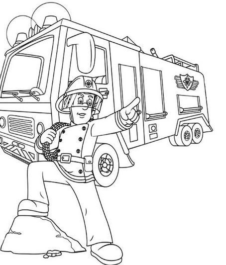 Раскраска: Сэм Пожарный (мультфильмы) #39828 - Бесплатные раскраски для печати