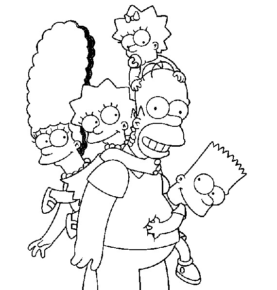 Раскраски из мультсериала Симпсоны. Раскраски Сипсоны мультфильм
