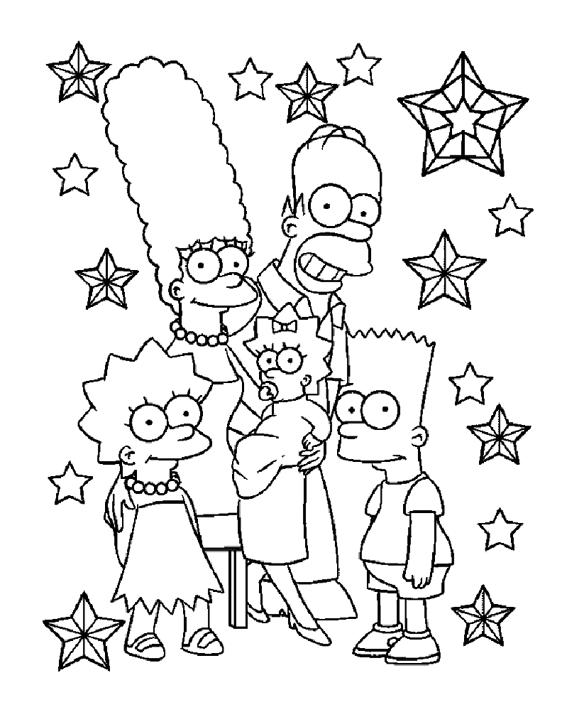 Раскраска: Симпсон (мультфильмы) #23788 - Бесплатные раскраски для печати