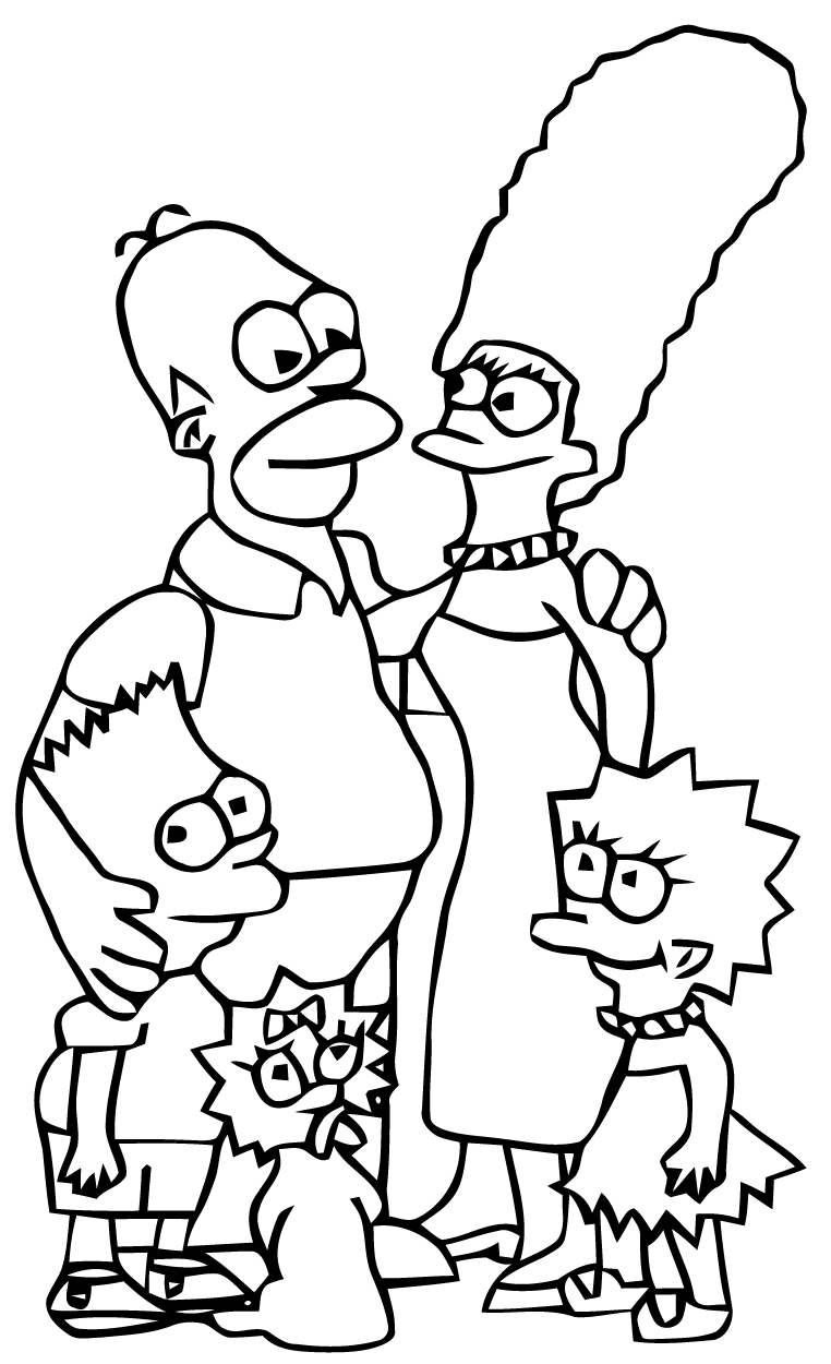 Раскраска: Симпсон (мультфильмы) #23840 - Бесплатные раскраски для печати