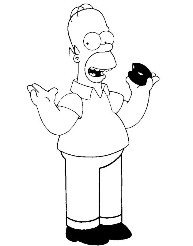 Раскраска: Симпсон (мультфильмы) #23888 - Бесплатные раскраски для печати