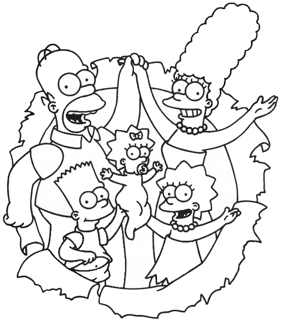 Раскраска: Симпсон (мультфильмы) #23909 - Бесплатные раскраски для печати