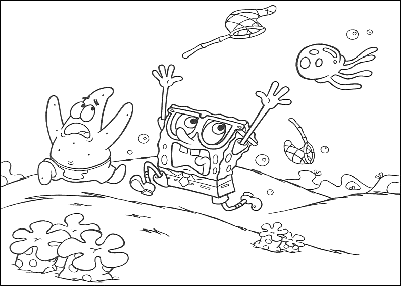 Раскраска: SpongeBob (мультфильмы) #33439 - Бесплатные раскраски для печати