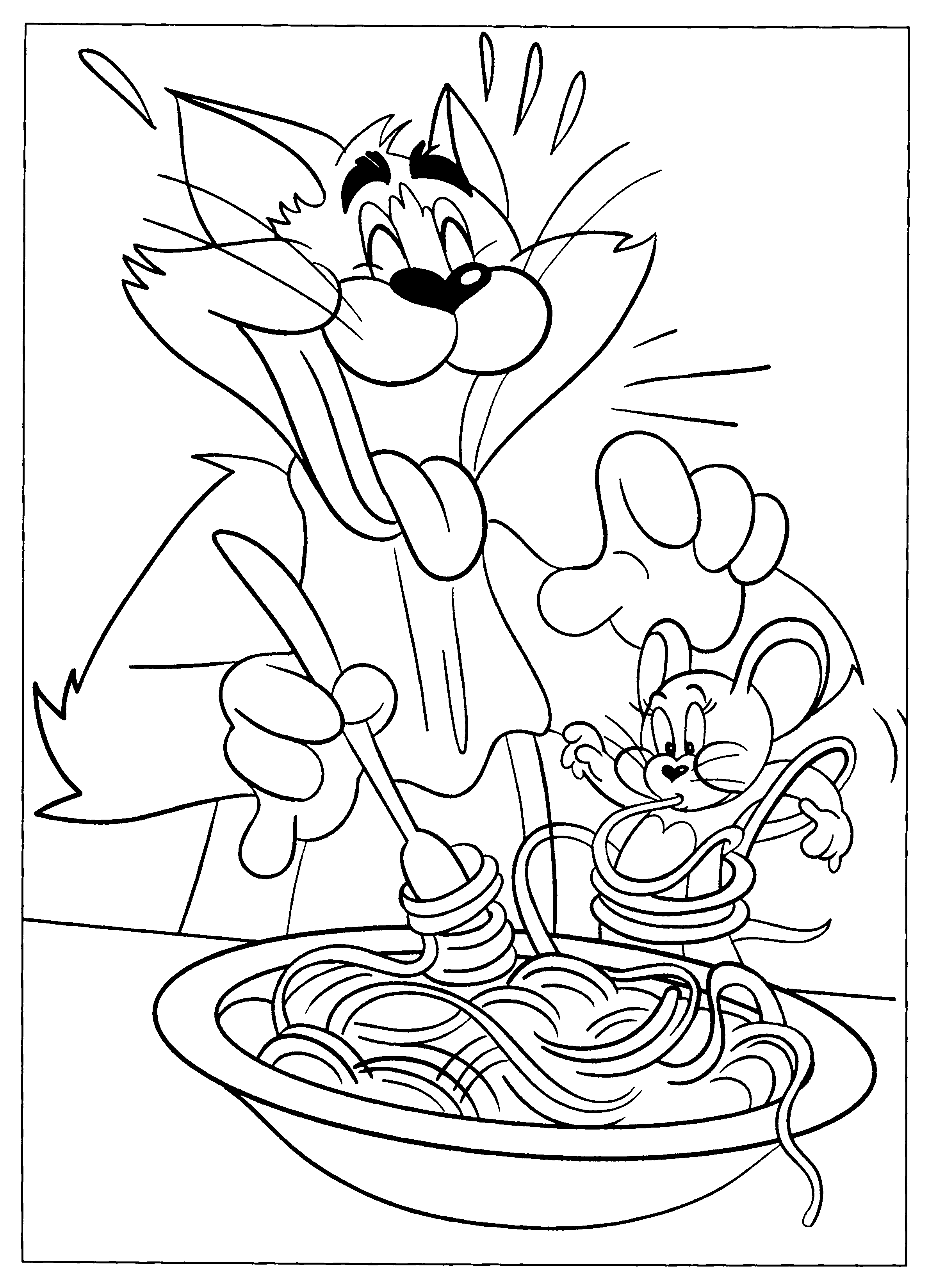 Раскраска: Том и Джерри (мультфильмы) #24218 - Бесплатные раскраски для печати