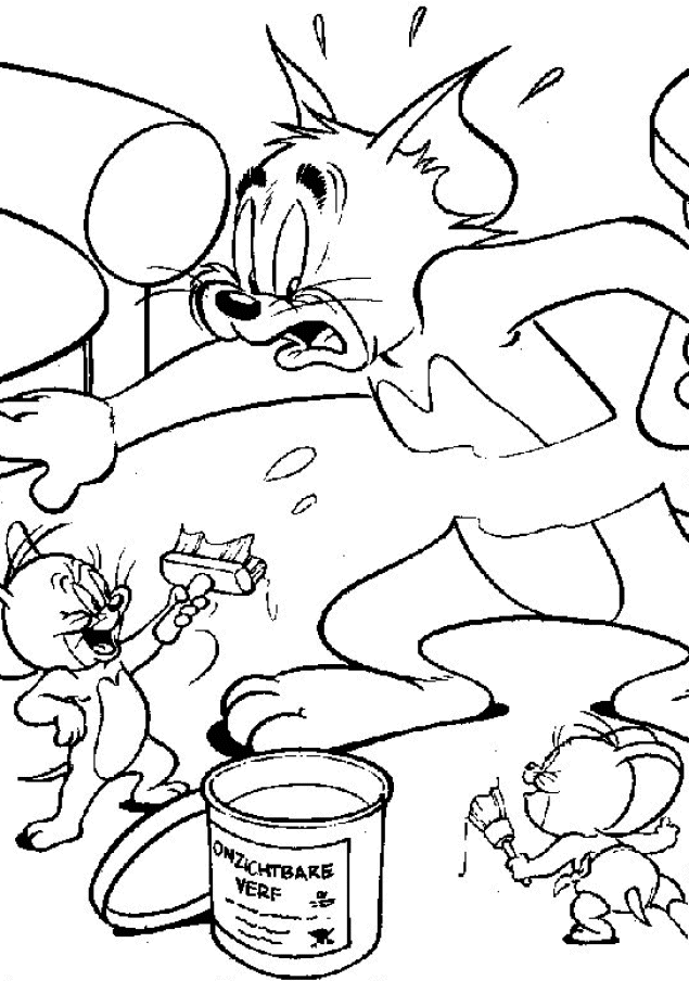 Раскраска: Том и Джерри (мультфильмы) #24229 - Бесплатные раскраски для печати