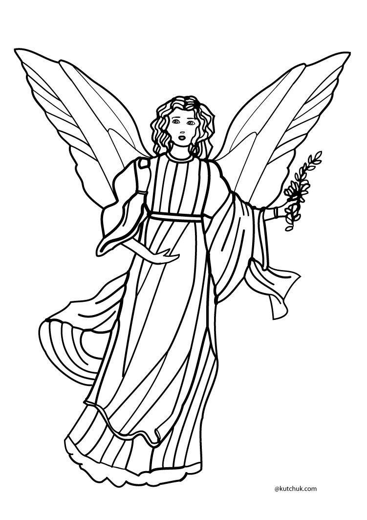 Раскраска: ангел (Персонажи) #86306 - Бесплатные раскраски для печати