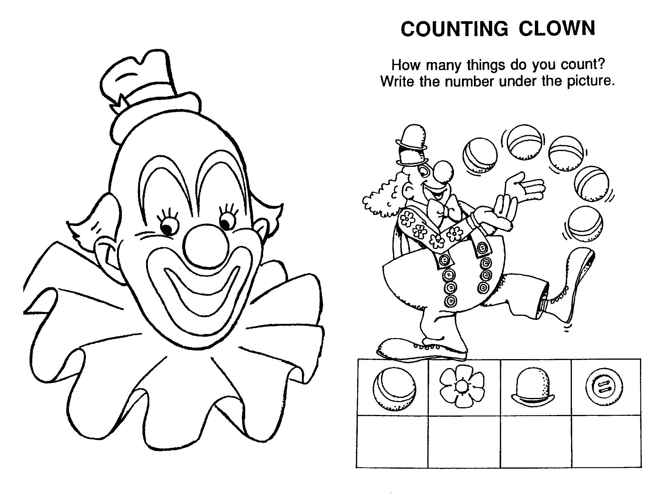 Раскраска сложная клоун