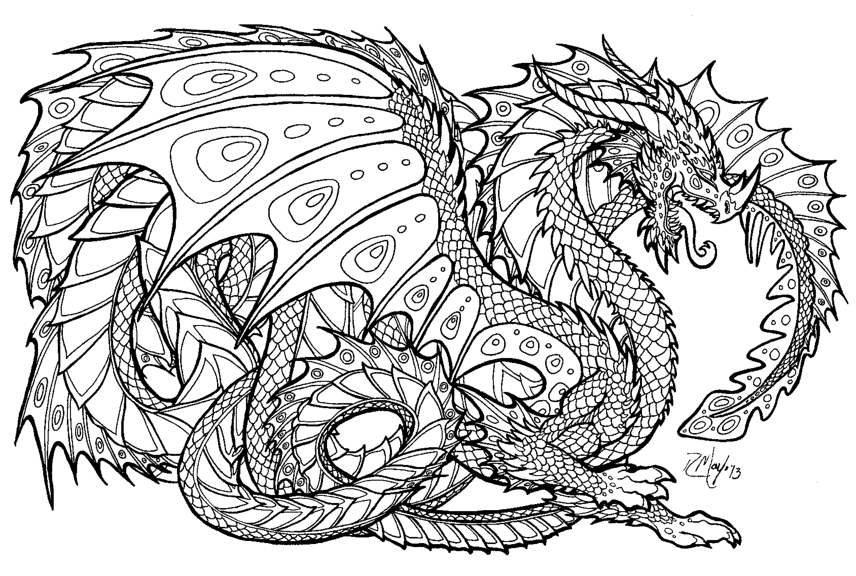 Раскраска: дракон (Персонажи) #148404 - Бесплатные раскраски для печати