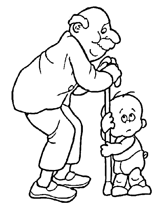 Раскраска: дедушка и бабушка (Персонажи) #150635 - Бесплатные раскраски для печати