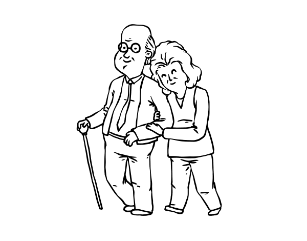 Раскраска: дедушка и бабушка (Персонажи) #150640 - Бесплатные раскраски для печати