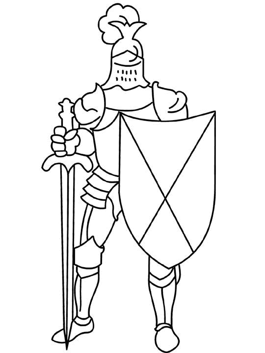 Раскраска: рыцарь (Персонажи) #86896 - Бесплатные раскраски для печати