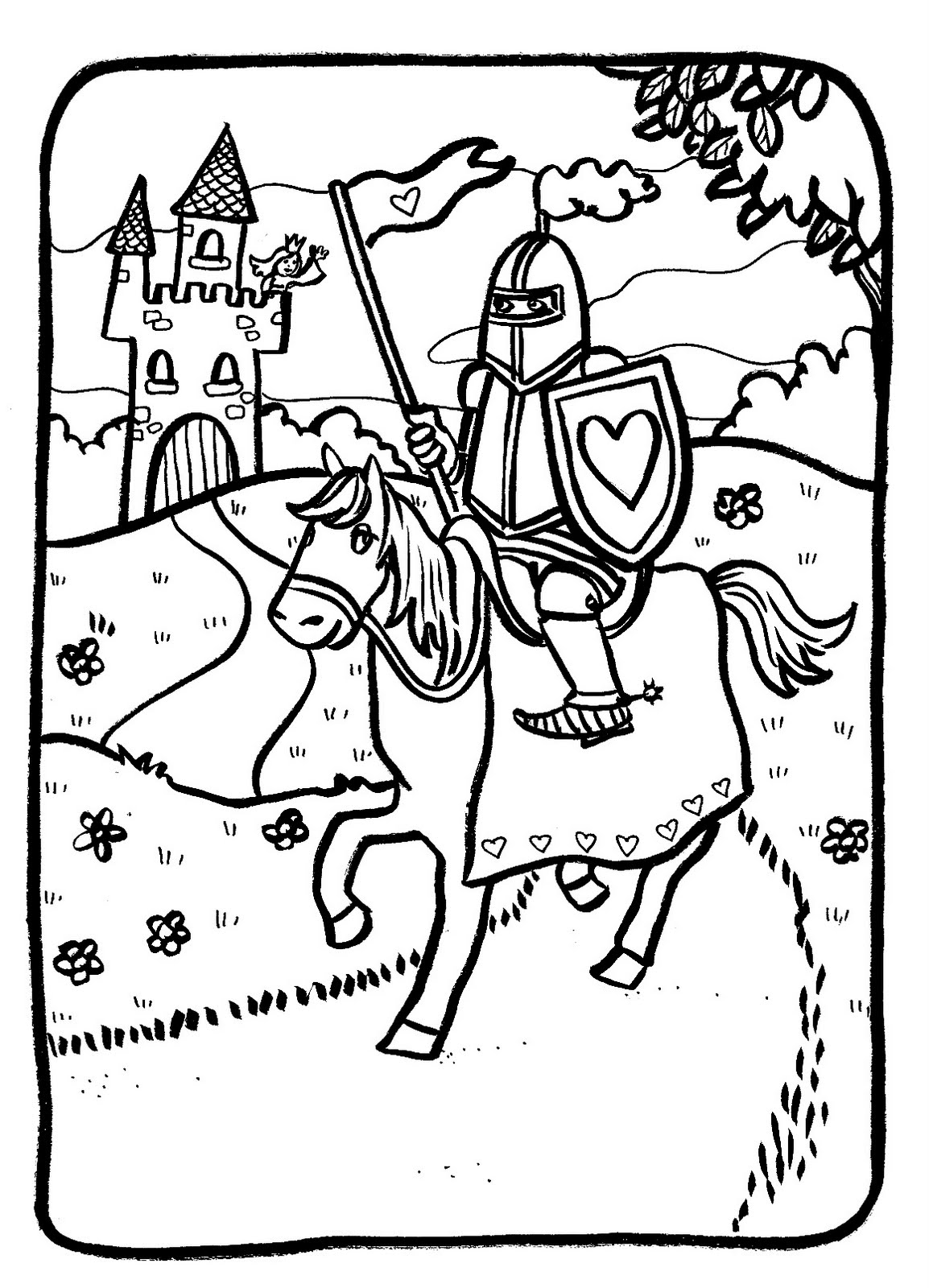 Раскраска: рыцарь (Персонажи) #86907 - Бесплатные раскраски для печати