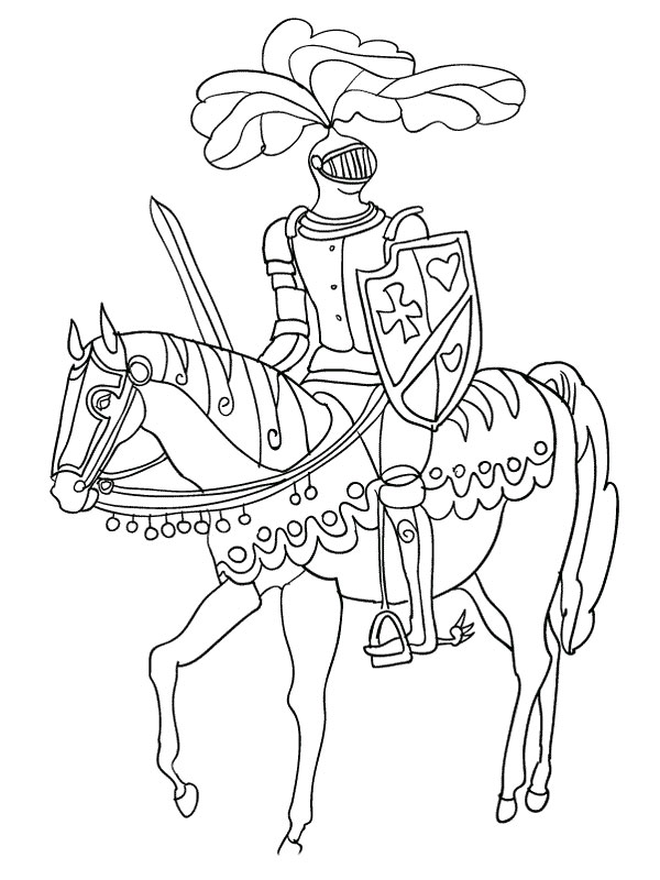 Раскраска: рыцарь (Персонажи) #86915 - Бесплатные раскраски для печати