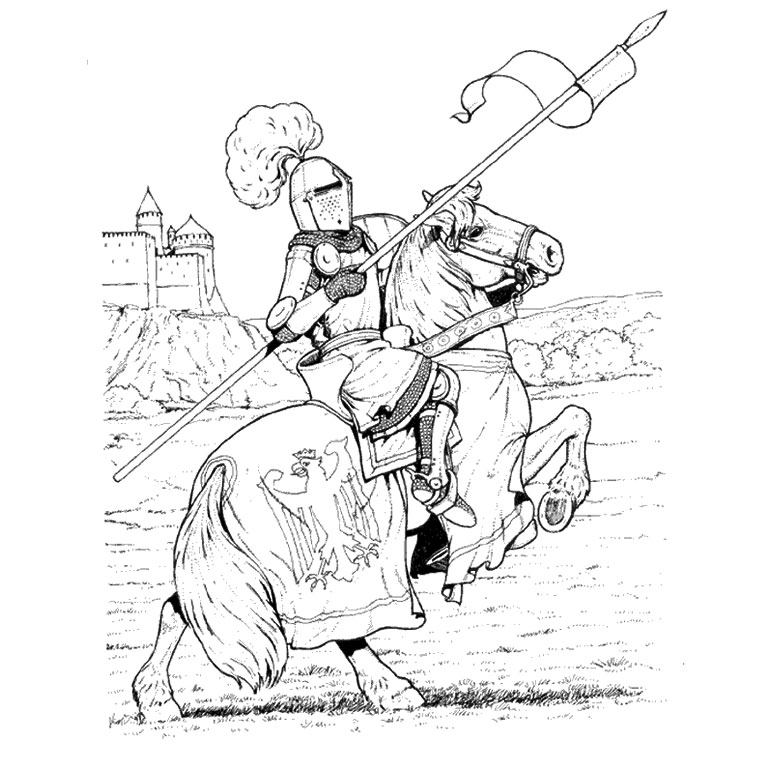 Раскраска: рыцарь (Персонажи) #86916 - Бесплатные раскраски для печати