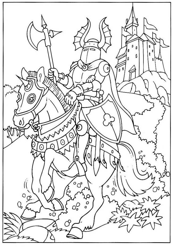 Раскраска: рыцарь (Персонажи) #86949 - Бесплатные раскраски для печати
