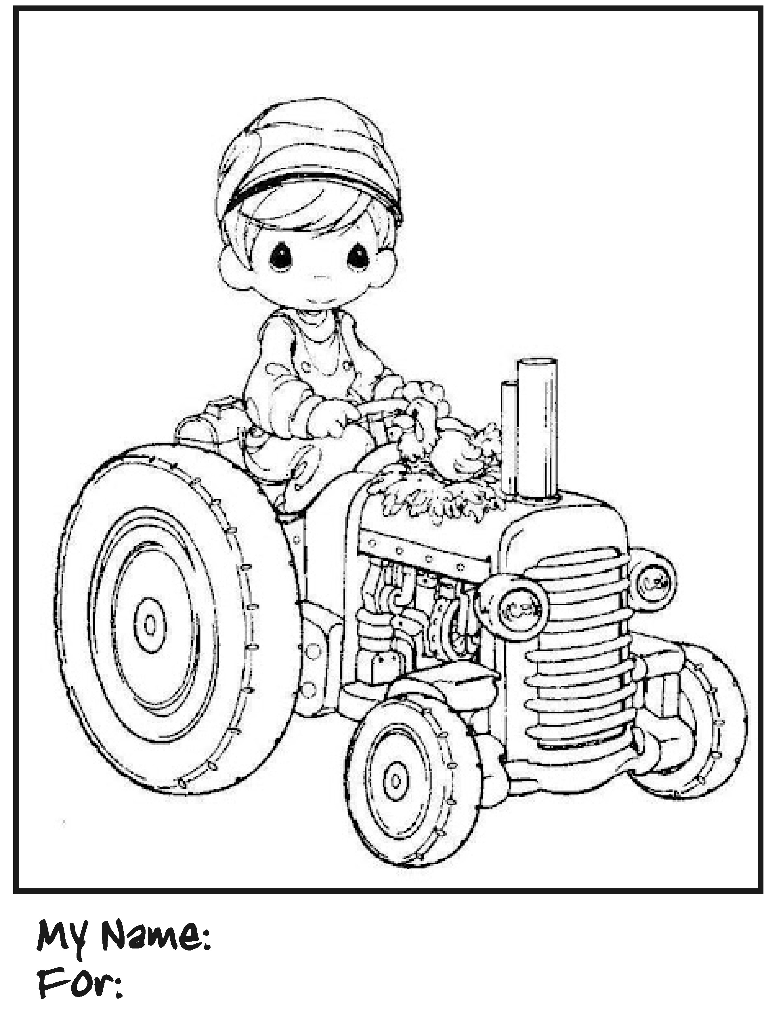 Раскраска трактор