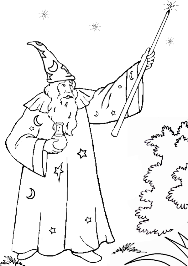 Раскраска: волшебник (Персонажи) #100731 - Бесплатные раскраски для печати