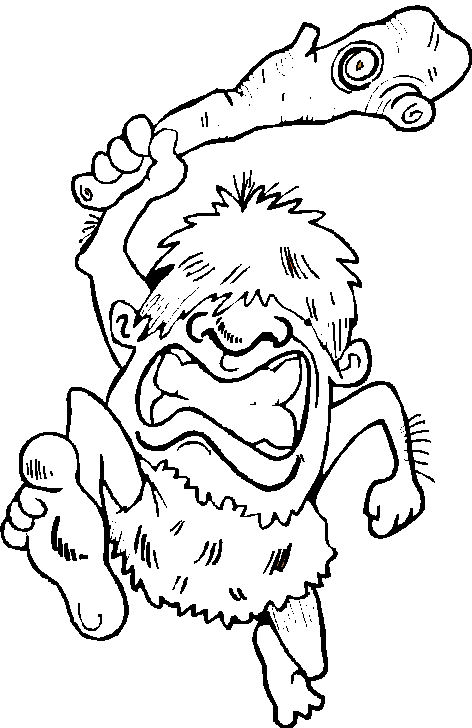 Раскраска: Доисторический человек (Персонажи) #150164 - Бесплатные раскраски для печати