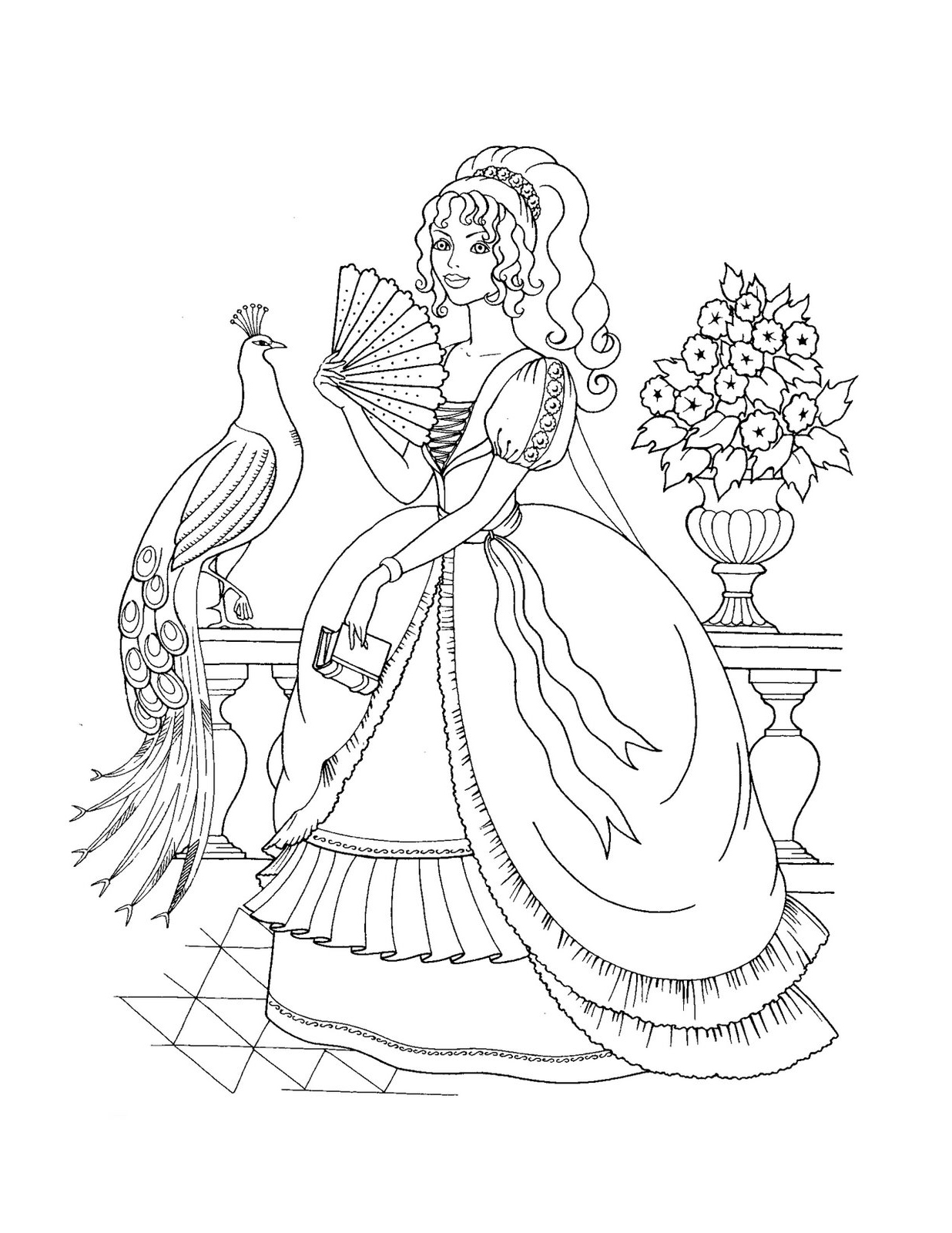 Раскраска: принцесса (Персонажи) #85202 - Бесплатные раскраски для печати