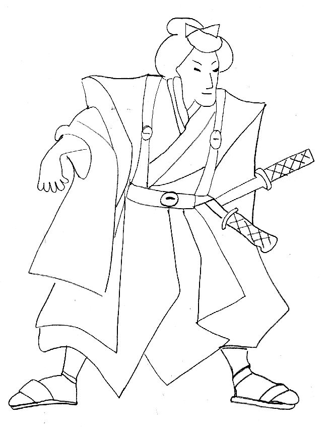 Раскраска: самурай (Персонажи) #107270 - Бесплатные раскраски для печати