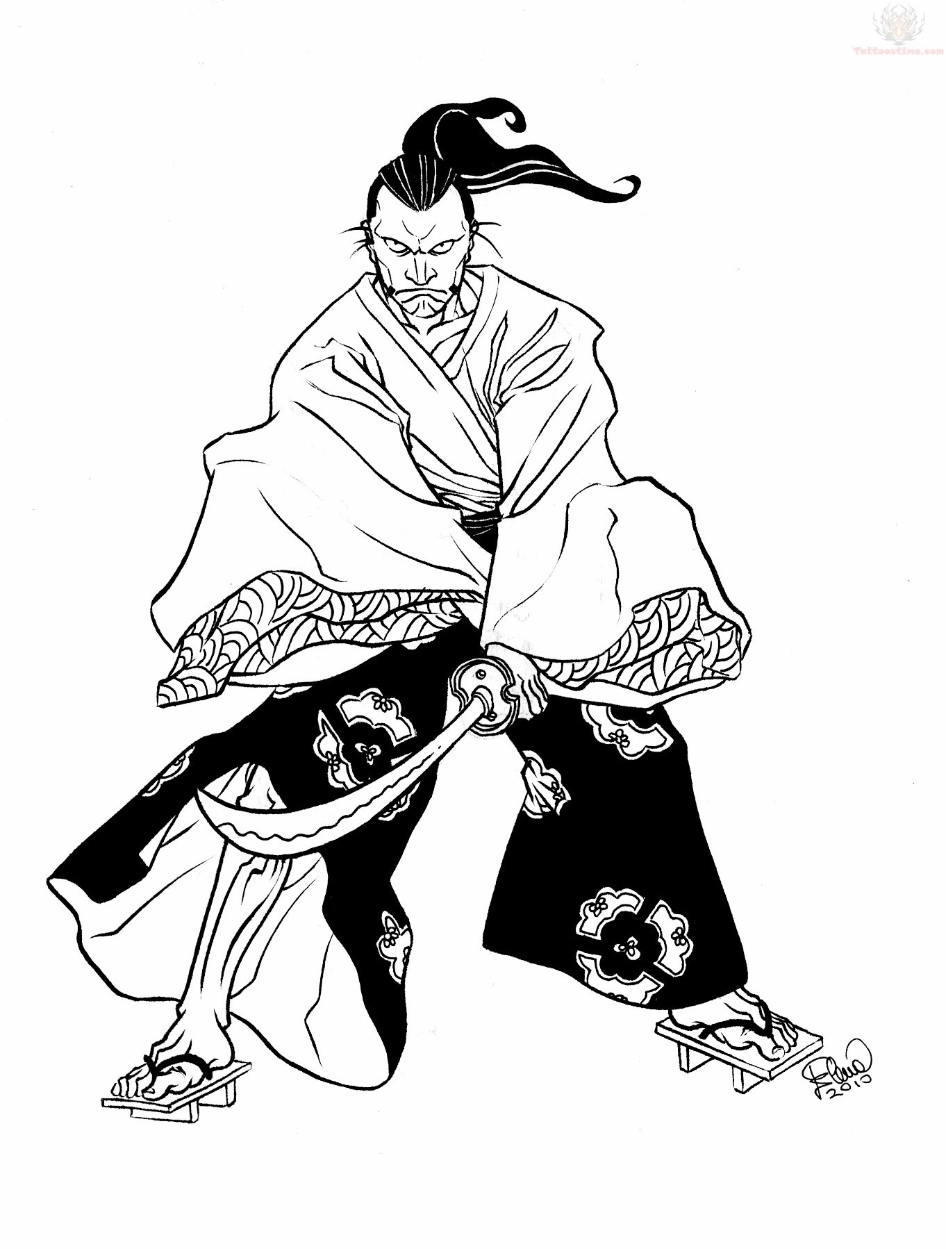 Раскраска: самурай (Персонажи) #107296 - Бесплатные раскраски для печати