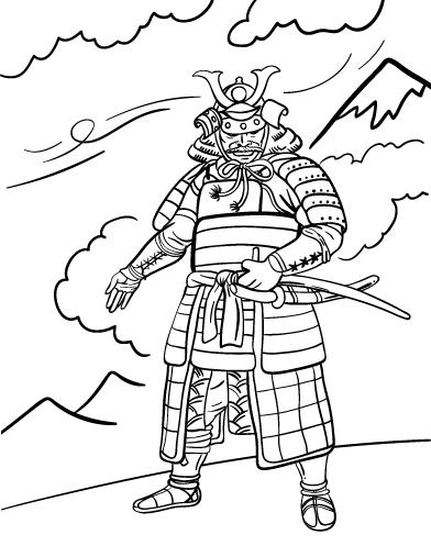 Раскраска: самурай (Персонажи) #107333 - Бесплатные раскраски для печати