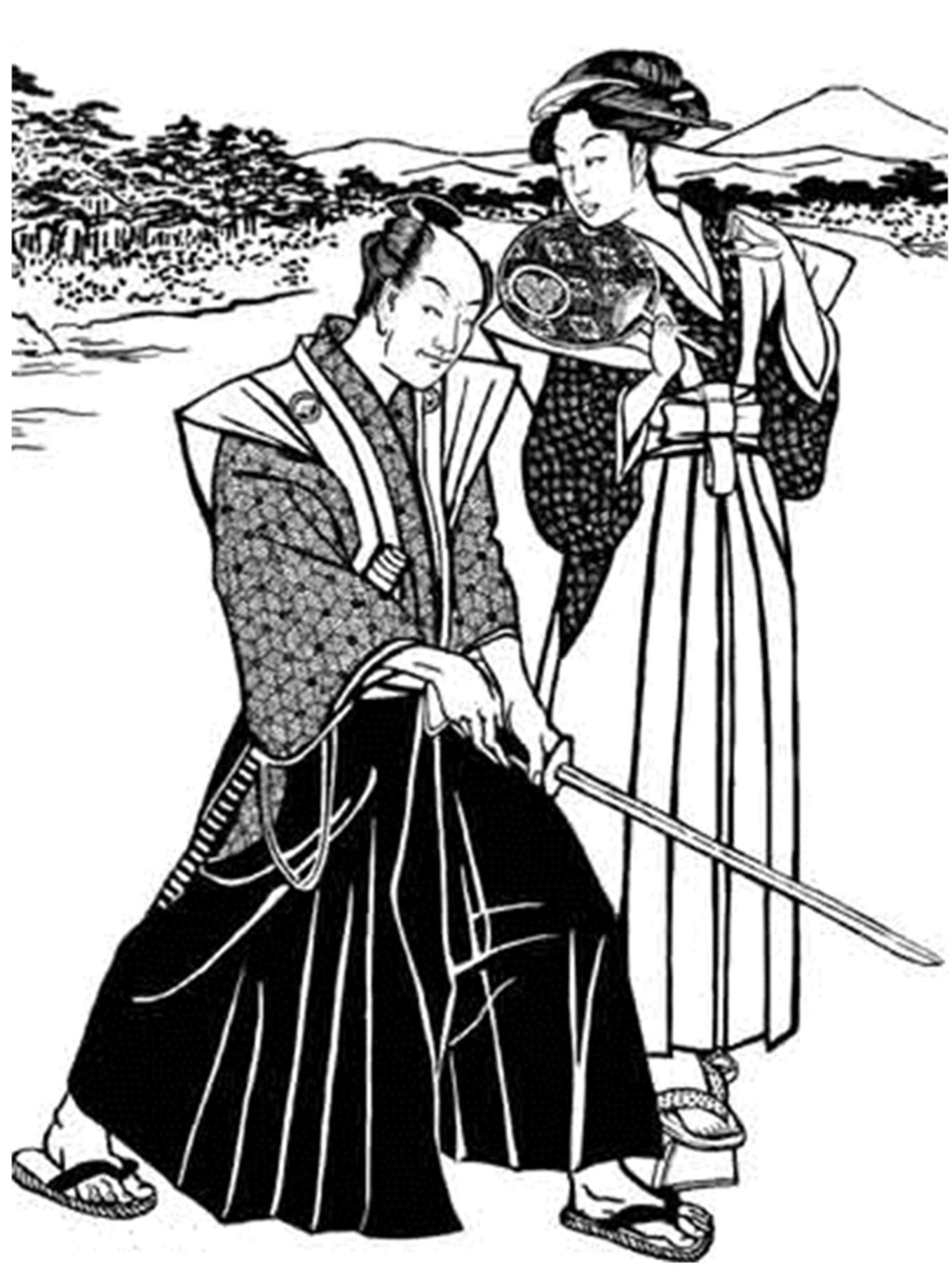 Раскраска: самурай (Персонажи) #107387 - Бесплатные раскраски для печати