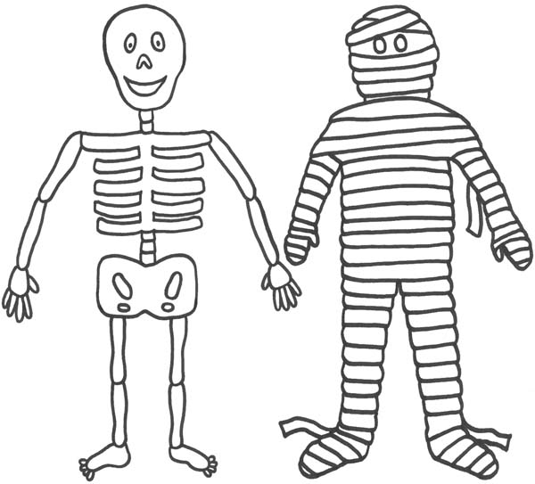 Раскраска: скелет (Персонажи) #147484 - Бесплатные раскраски для печати