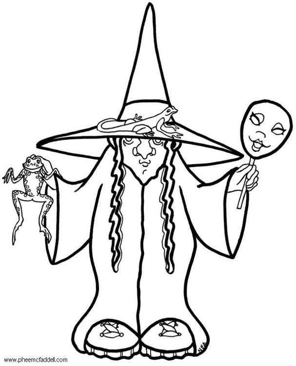 Раскраска: ведьма (Персонажи) #108210 - Бесплатные раскраски для печати