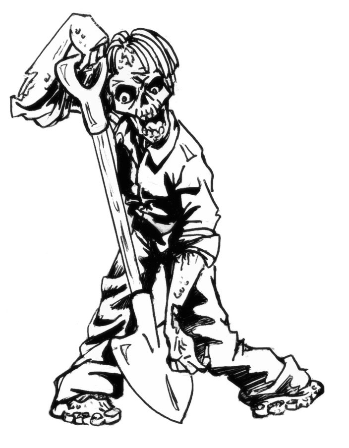 Раскраска: зомби (Персонажи) #85537 - Бесплатные раскраски для печати