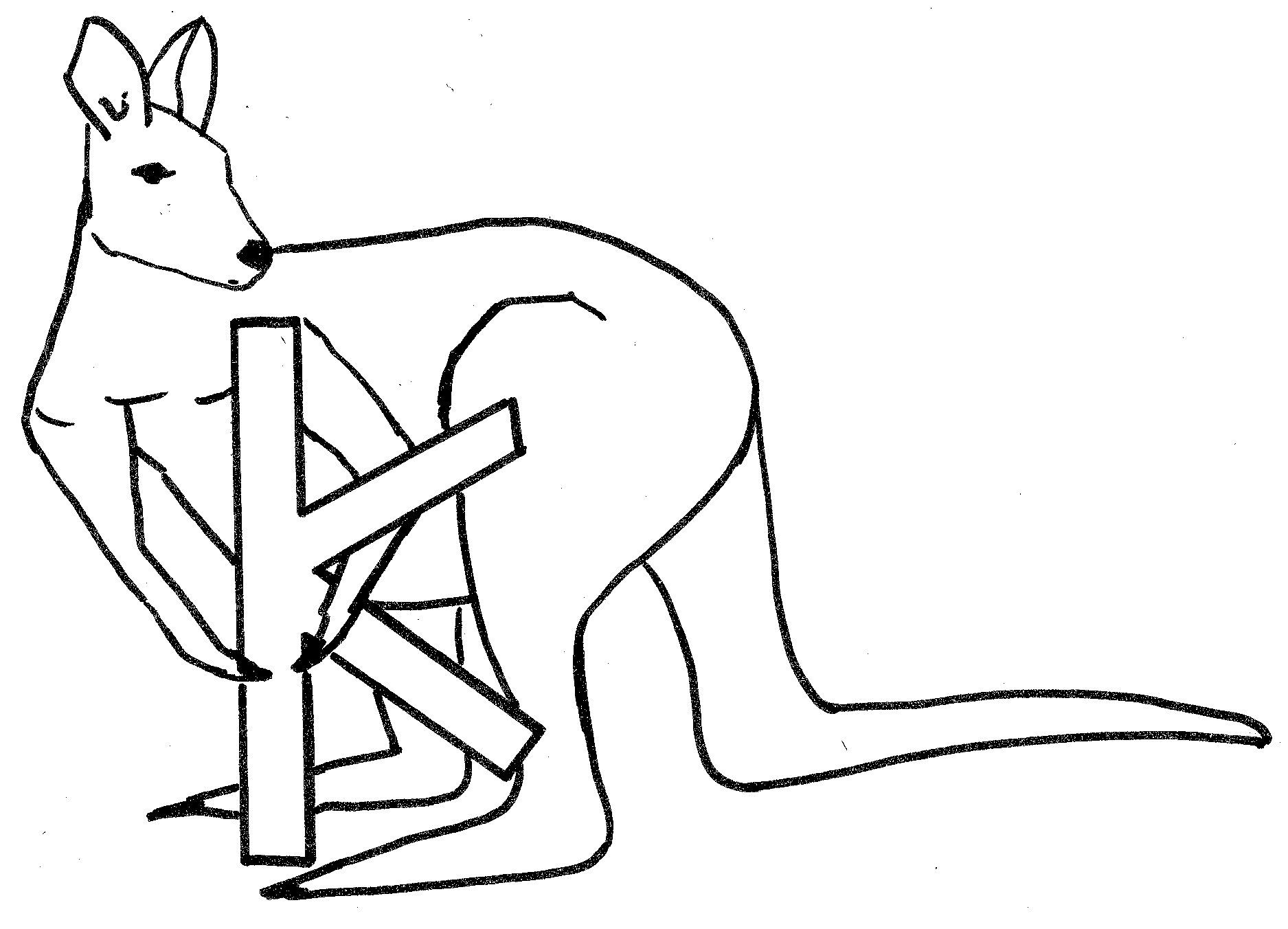 Рисунок кенгуру для детей карандашом поэтапно легко