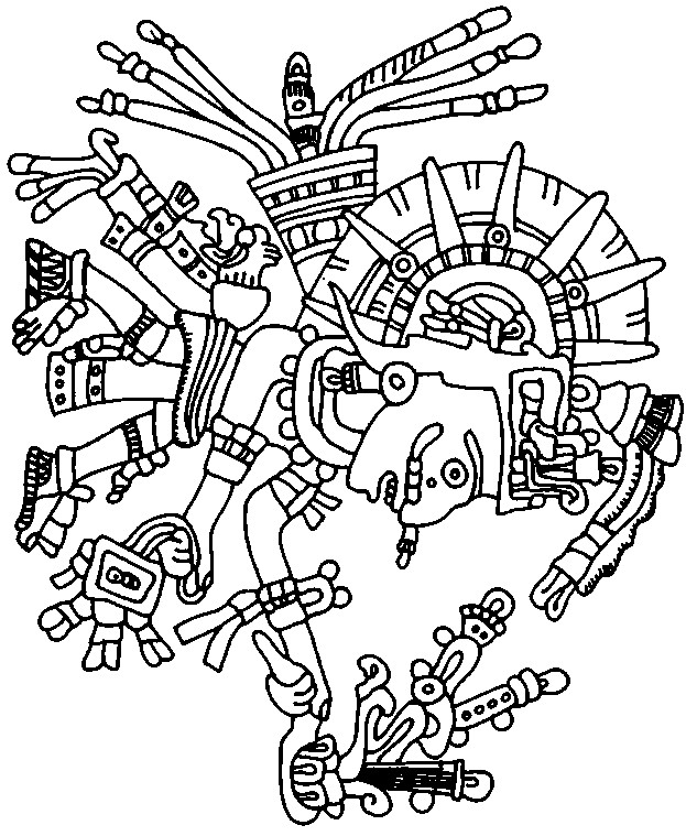 Раскраска: Ацтекская мифология (Боги и богини) #111552 - Бесплатные раскраски для печати